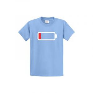 T-shirt imprimé batterie faible