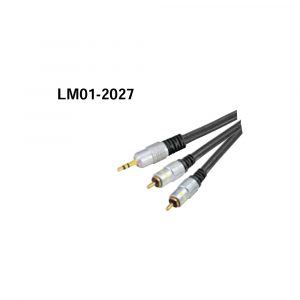 LM01-2027 Stereo Audio Lead (2RCA Plugs-3.5mm Stereo Plug Gold)