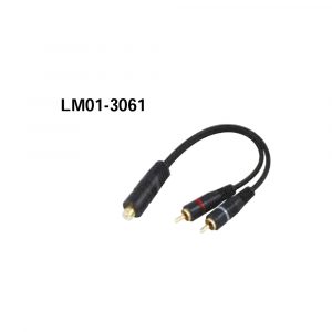 LM01-3061 2RCA Plugs - RCA Jack OD:4+4mm Gold