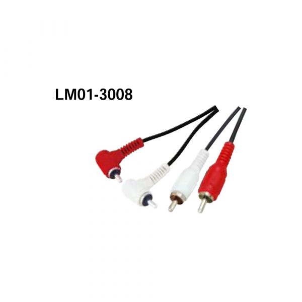 LM01-3008 2 RCA Plugs - 2RCA Plugs Angle