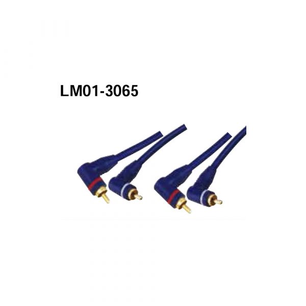 LM01-3065 2RCA Plugs - Plugs Angle OD:6+6mm Gold