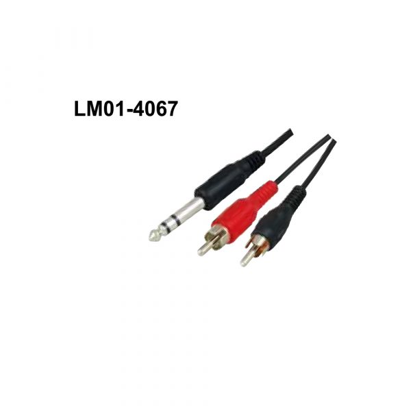 LM01-4067 6.35mm Stereo plug - 2RCA plug OD:2.6 * 5.2mm