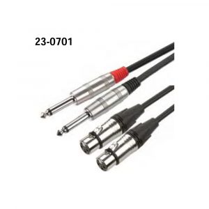 23-0701 6.35mm 2xM - XLR 2xF Microphone Cable A: Mono B: Stereo