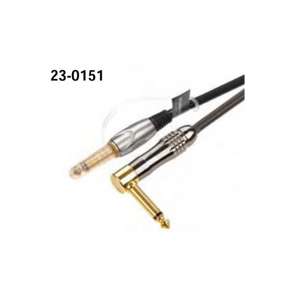 23-0151 6.35mm M - M(90°) Microphone Cable A: Mono B: Stereo