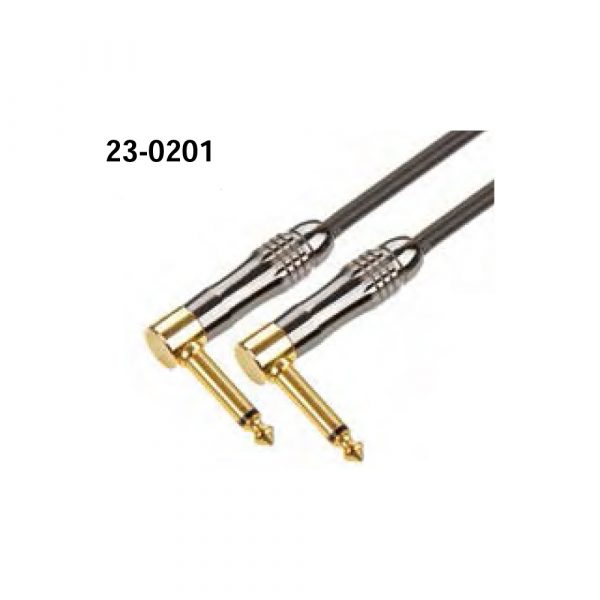 23-0201 6.35mm M(90°) - M(90°) Microphone Cable A: Mono B: Stereo