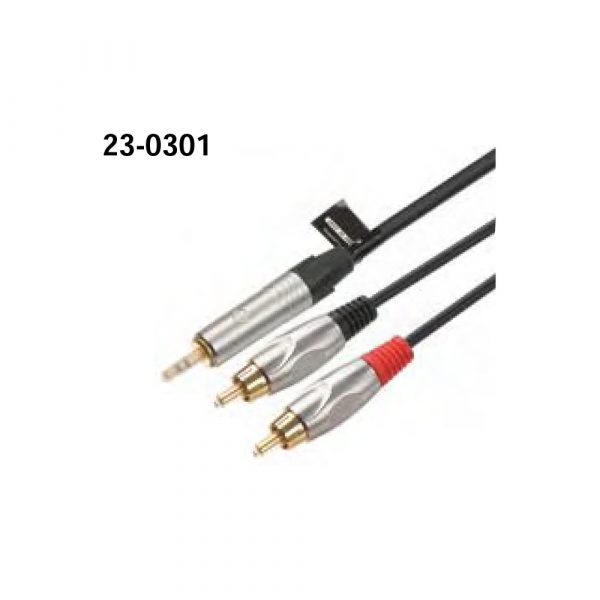 23-0301 3.5mm Stereo M - 2RCA M Microphone Cable