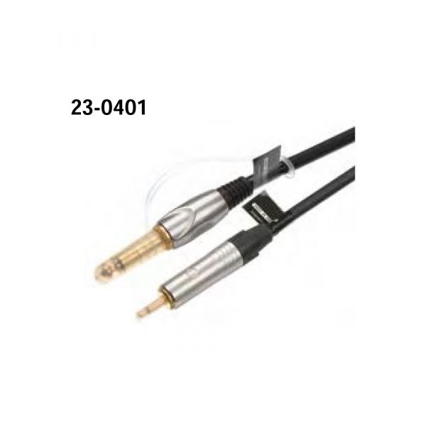 23-0401 6.35mm M - 3.5mm M Microphone Cable A: Mono B: Stereo